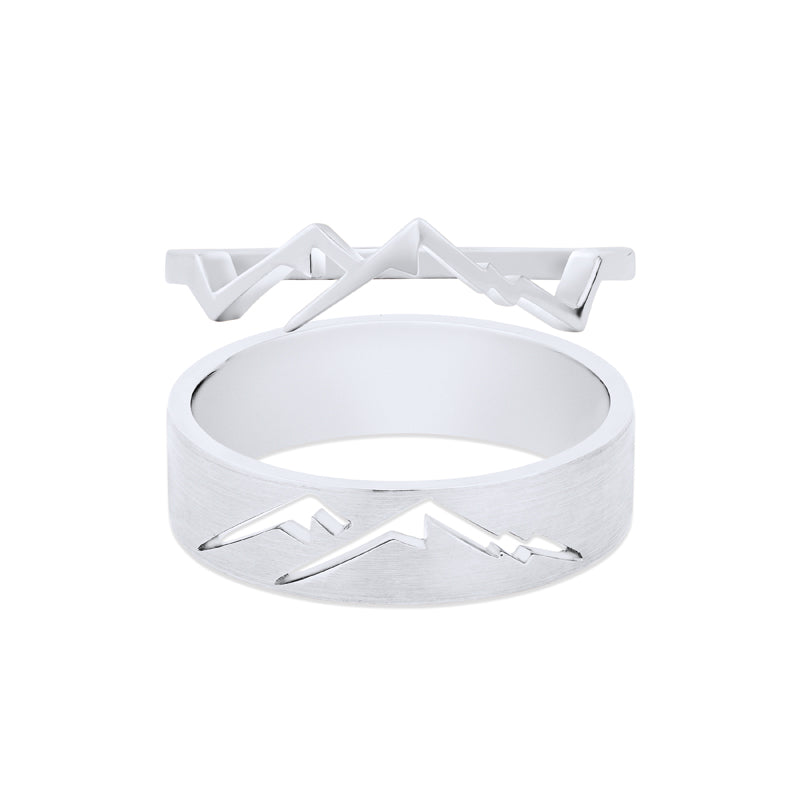 Atlas & Gaia | Mountaineer Lovers Adventure Wedding Bands