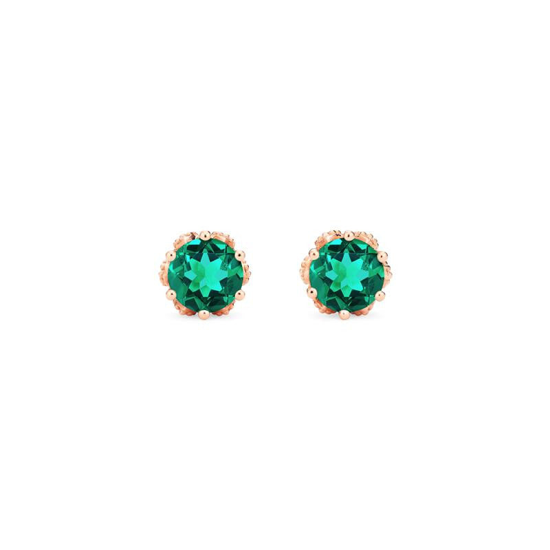 [Eden] Petite Floral Earrings in Lab Emerald Earrings michelliafinejewelry   