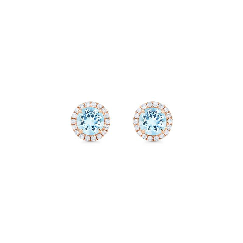 [Nova] Petite Halo Diamond Earrings in Aquamarine Earrings michelliafinejewelry   