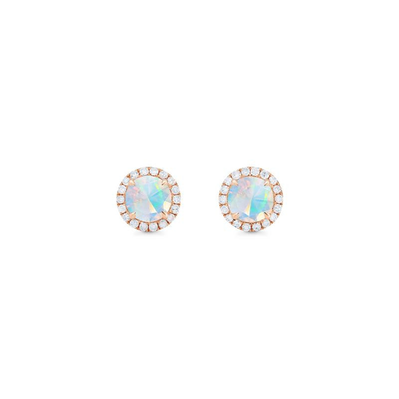 [Nova] Petite Halo Diamond Earrings in Opal Earrings michelliafinejewelry   