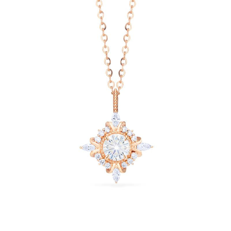 [Astrid] Art Deco Petite Necklace in Moissanite Necklace michelliafinejewelry   