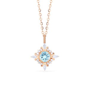 [Astrid] Art Deco Petite Necklace in Aquamarine Necklace michelliafinejewelry   