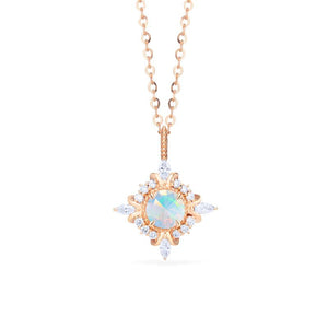 [Astrid] Art Deco Petite Necklace in Opal Necklace michelliafinejewelry   