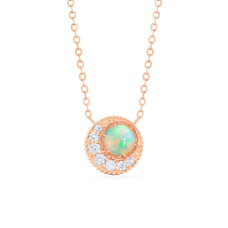 [Luna] Crescent Moon Necklace in Australian Opal Necklace michelliafinejewelry   