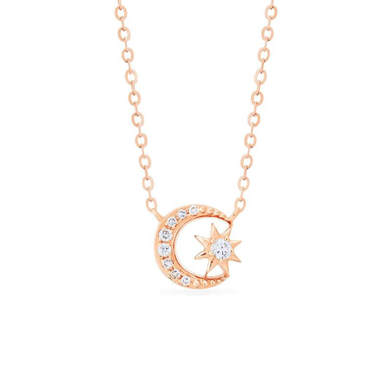 Divina | Diamond Moon and Star Necklace – Michellia Fine Jewelry