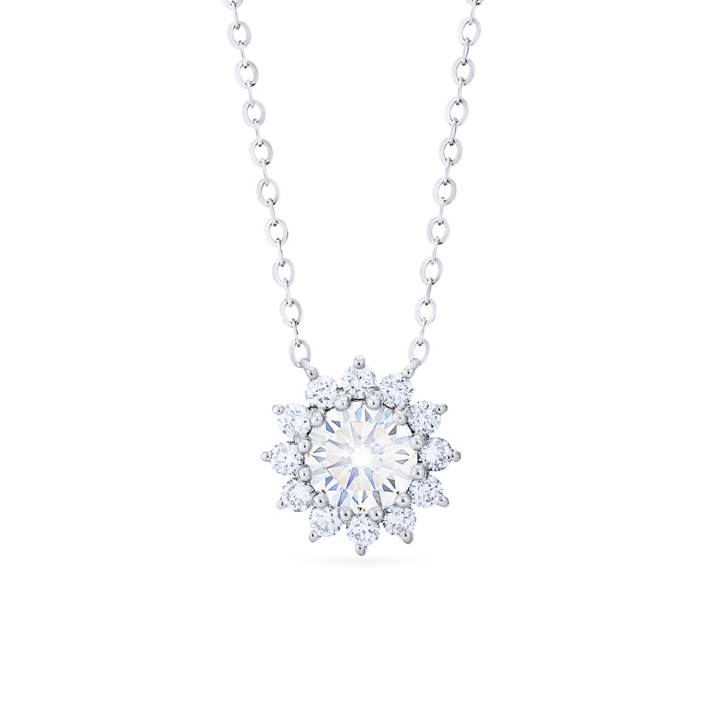 Rosalie Vintage Bloom Necklace in Moissanite Michellia Fine Jewelry