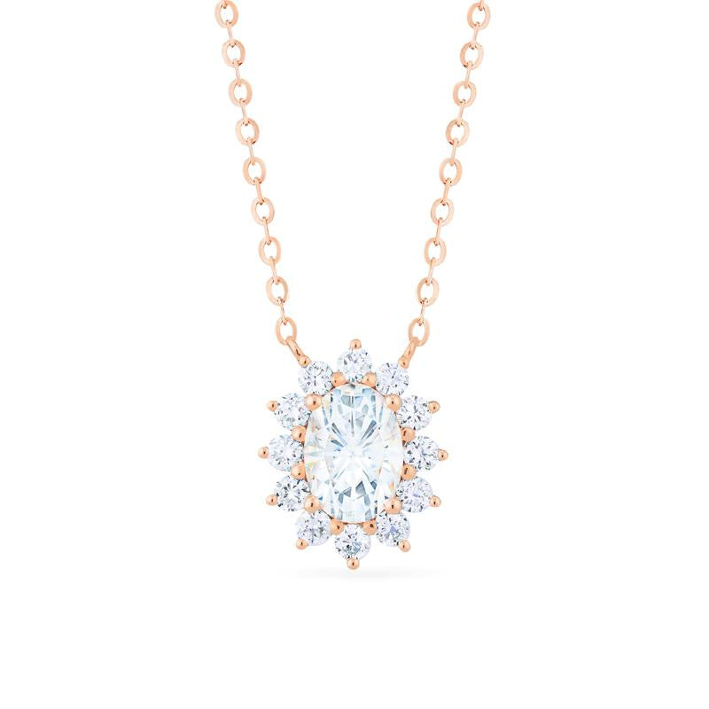 [Julianne] Vintage Bloom Oval Cut Necklace in Moissanite Necklace michelliafinejewelry   