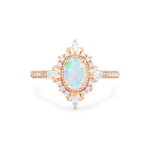 [Alessandra] Art Deco Oval Cut Ring in Opal Women's Ring michelliafinejewelry   