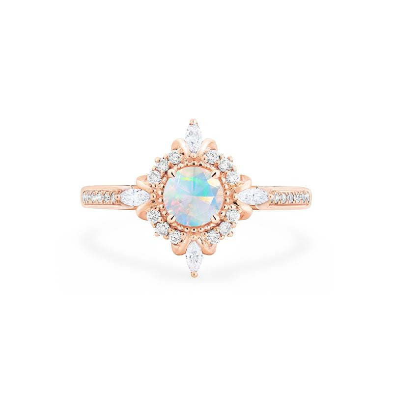 [Astrid] Art Deco Petite Ring in Opal Women's Ring michelliafinejewelry   