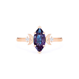 [Cressida] Moon Goddess Marquise Cut Ring in Lab Alexandrite Women's Ring michelliafinejewelry   