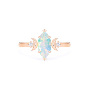 [Cressida] Moon Goddess Marquise Cut Ring in Opal Women's Ring michelliafinejewelry   