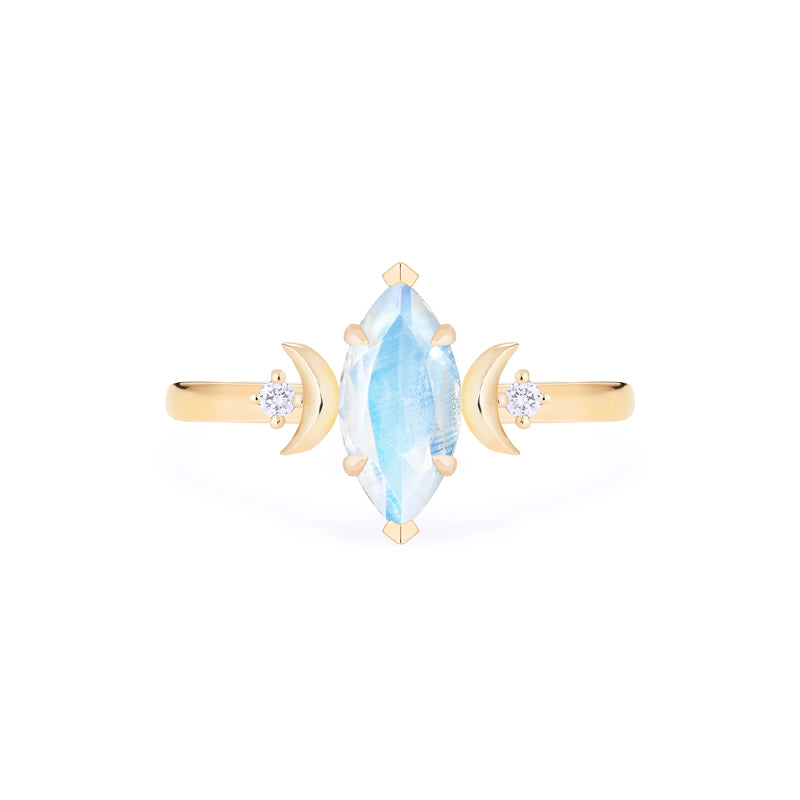 アクセサリー CDL Moon Stone Misanga Set R3011_Front_YG_FacetedMoonston