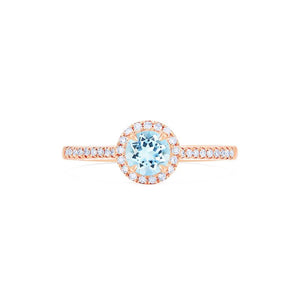 [Nova] Petite Halo Diamond Ring in Aquamarine Women's Ring michelliafinejewelry   