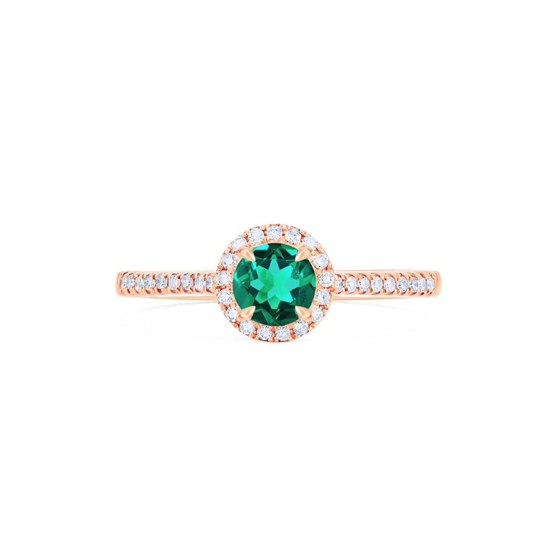 [Nova] Petite Halo Diamond Ring in Lab Emerald Women's Ring michelliafinejewelry   