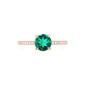 [Celia] Modern Classic Solitaire Ring in Lab Emerald Women's Ring michelliafinejewelry   