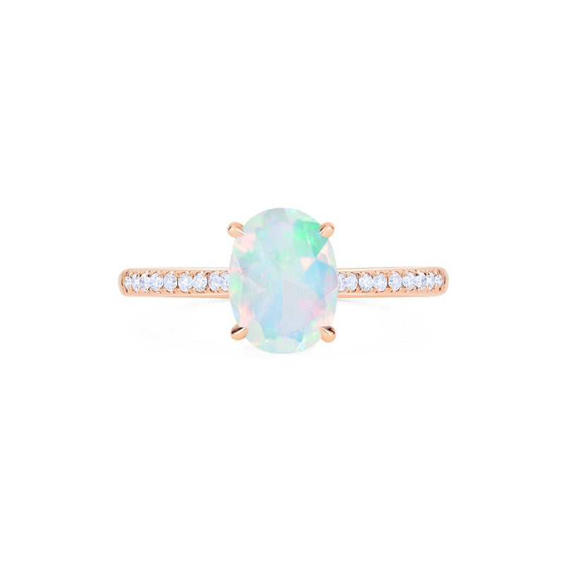 [Elaine] Modern Classic Oval Solitaire Ring in Opal Women's Ring michelliafinejewelry   