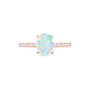 [Elaine] Modern Classic Oval Solitaire Ring in Opal Women's Ring michelliafinejewelry   