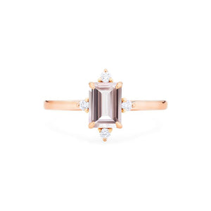 [Justine] Mid Century Emerald Cut Ring in Morganite Women's Ring michelliafinejewelry   
