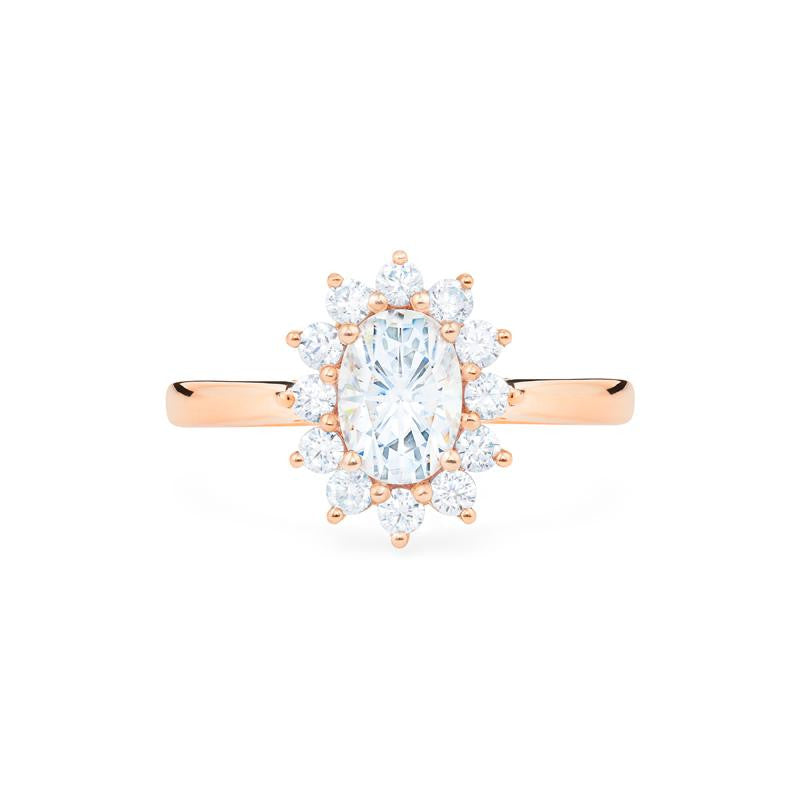 [Julianne] Vintage Bloom Oval Cut Ring in Moissanite / Diamond Women's Ring michelliafinejewelry   