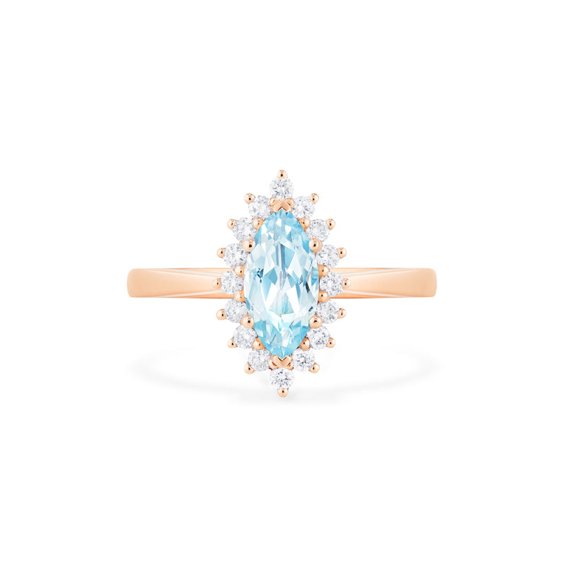 [Helena] Vintage Bloom Marquise Cut Ring in Aquamarine Women's Ring michelliafinejewelry   
