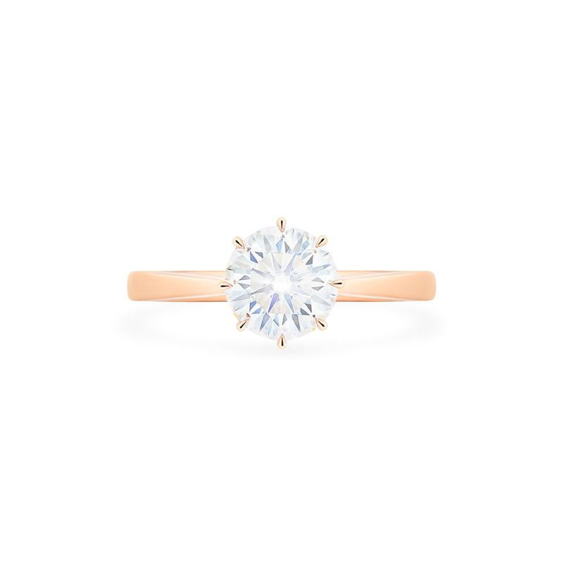 Victoria Moissanite Engagement Ring, Classic Crown Solitaire Ring, Vintage  Rose Gold Moissanite Bridal Set, in 14K Gold, 18K Gold, Platinum -   Canada