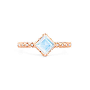 [Astoria] Fluer De Lis Square Princess Cut Ring in Moonstone Women's Ring michelliafinejewelry   