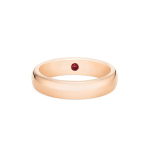 [Noah] Men's Classic Comfort Fit Band with Hidden Ruby, 5mm Men's Band Michellia Fine Jewelry   