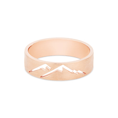 [Atlas & Gaia] Mountaineer Lovers Adventure Wedding Bands Men's Band Michellia Fine Jewelry   