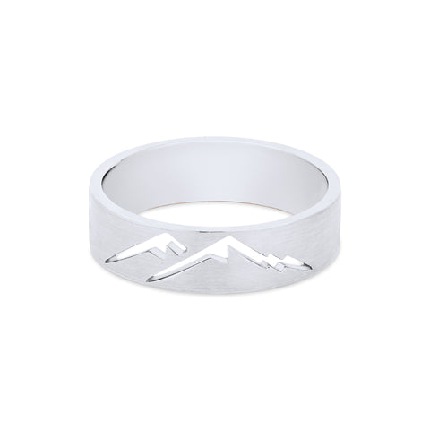 [Atlas & Gaia] Mountaineer Lovers Adventure Wedding Bands Men's Band Michellia Fine Jewelry   