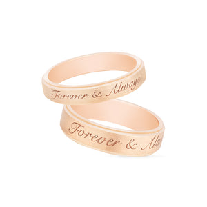 [Miles] Forever & Always Engraved Matching Wedding Band Men's Band Michellia Fine Jewelry   