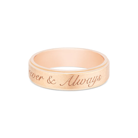 [Miles] Forever & Always Engraved Matching Wedding Band Men's Band Michellia Fine Jewelry   