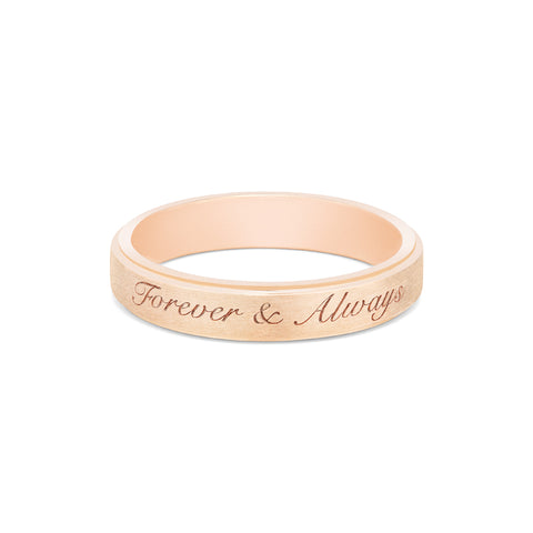 [Miles] Forever & Always Engraved Matching Wedding Band Men's Band Michellia Fine Jewelry   