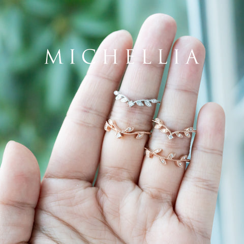 [Hazel] Climbing Vine Leaf Wedding Band Wedding Band michelliafinejewelry   