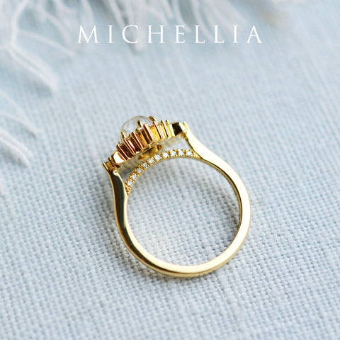 [Selene] Moon Goddess Engagement Ring in Blue Sapphire Women's Ring michelliafinejewelry   