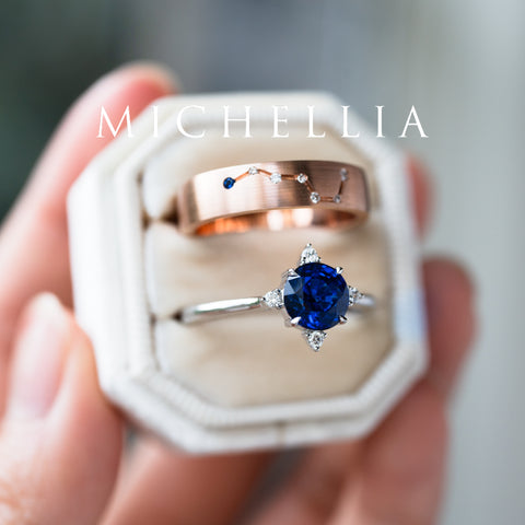 [Polaris] North Star Ring in Lab Blue Sapphire Women's Ring michelliafinejewelry   
