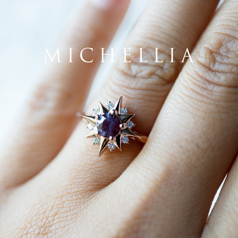 [Astra] Starlight Engagement Ring in Lab Alexandrite Women's Ring michelliafinejewelry   