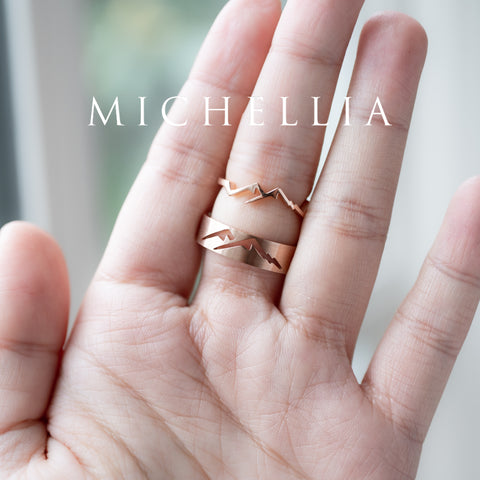 [Atlas & Gaia] Mountaineer Lovers Adventure Wedding Bands Men's Band Michellia Fine Jewelry   