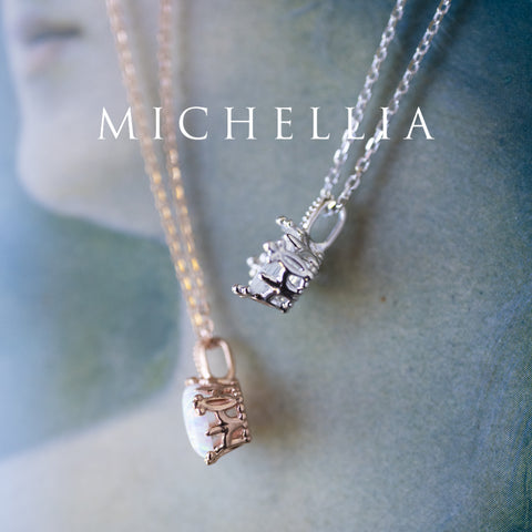 [Astoria] Snow Princess Ice Opal Necklace, 14K Rose Gold - One of A Kind & Ready-to-Ship Necklace michelliafinejewelry