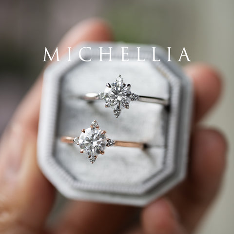 [Polaris] North Star Engagement Ring in Diamond / Moissanite Women's Ring michelliafinejewelry   
