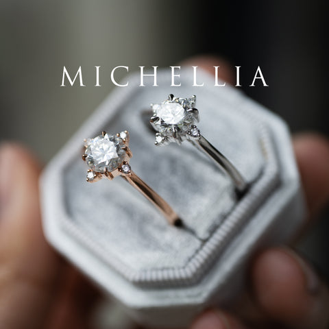 [Polaris] North Star Engagement Ring in Diamond / Moissanite Women's Ring michelliafinejewelry   