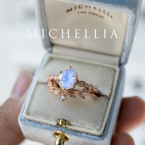 [Evelina] Vintage Classic Crown Oval Engagement Ring in Natural Australian Opal Women's Ring michelliafinejewelry