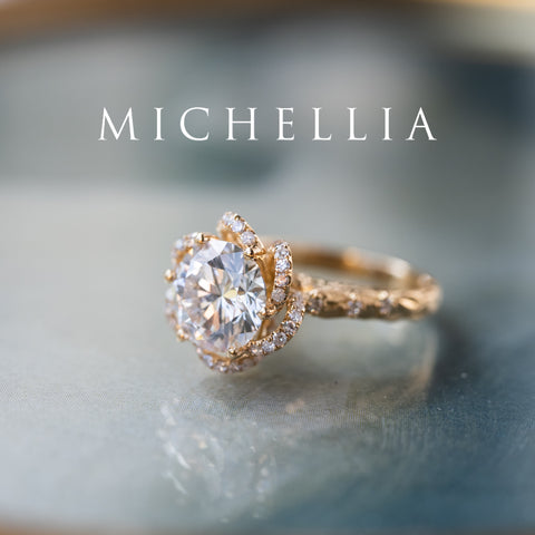 [Eliora] Vintage Regency Floral Engagement Ring with 2ct Lab Diamond, 18K Yellow Gold - One of A Kind Women's Ring michelliafinejewelry   