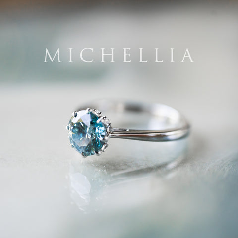 [Victoria] IGI Certified 1.29ct Mermaid Teal Blue Diamond Solitaire Engagement Ring, Platinum, One-of-A-Kind & Ready-to-Ship Women's Ring michelliafinejewelry