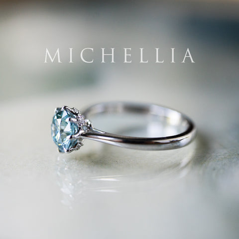 [Victoria] IGI Certified 1.29ct Mermaid Teal Blue Diamond Solitaire Engagement Ring, Platinum, One-of-A-Kind & Ready-to-Ship Women's Ring michelliafinejewelry
