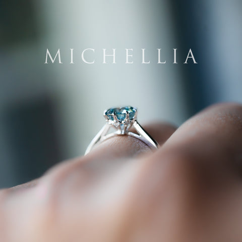 [Victoria] IGI Certified 1.29ct Mermaid Teal Blue Diamond Solitaire Engagement Ring, Platinum, One-of-A-Kind & Ready-to-Ship Women's Ring michelliafinejewelry