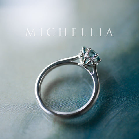 [Victoria] IGI Certified 1.29ct Mermaid Teal Blue Diamond Solitaire Engagement Ring, Platinum, One-of-A-Kind & Ready-to-Ship Women's Ring michelliafinejewelry