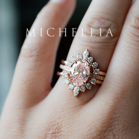 [Elaine] IGI Certified 2.0ct Fancy Pink Diamond Oval Solitaire Engagement Ring, One-of-A-Kind Women's Ring michelliafinejewelry