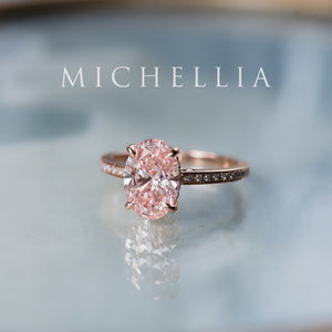 [Elaine] IGI Certified 2.0ct Fancy Pink Diamond Oval Solitaire Engagement Ring, One-of-A-Kind