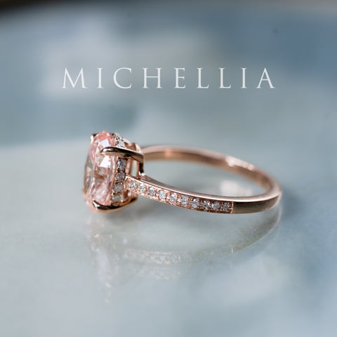 [Elaine] IGI Certified 2.0ct Fancy Pink Diamond Oval Solitaire Engagement Ring, One-of-A-Kind Women's Ring michelliafinejewelry