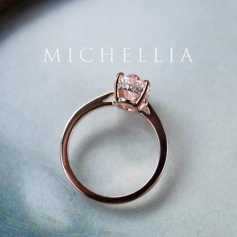 [Elaine] IGI Certified 2.0ct Fancy Pink Diamond Oval Solitaire Engagement Ring, One-of-A-Kind Women's Ring michelliafinejewelry